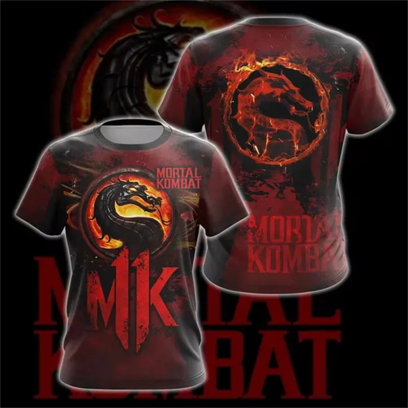 لعبة جديدة مورتال كومبات ثلاثية الأبعاد طباعة تي شيرت شخصية الرجال النساء عادية Harajuku قصيرة الأكمام س الرقبة للجنسين المحملة القمم الاطفال الملابس
