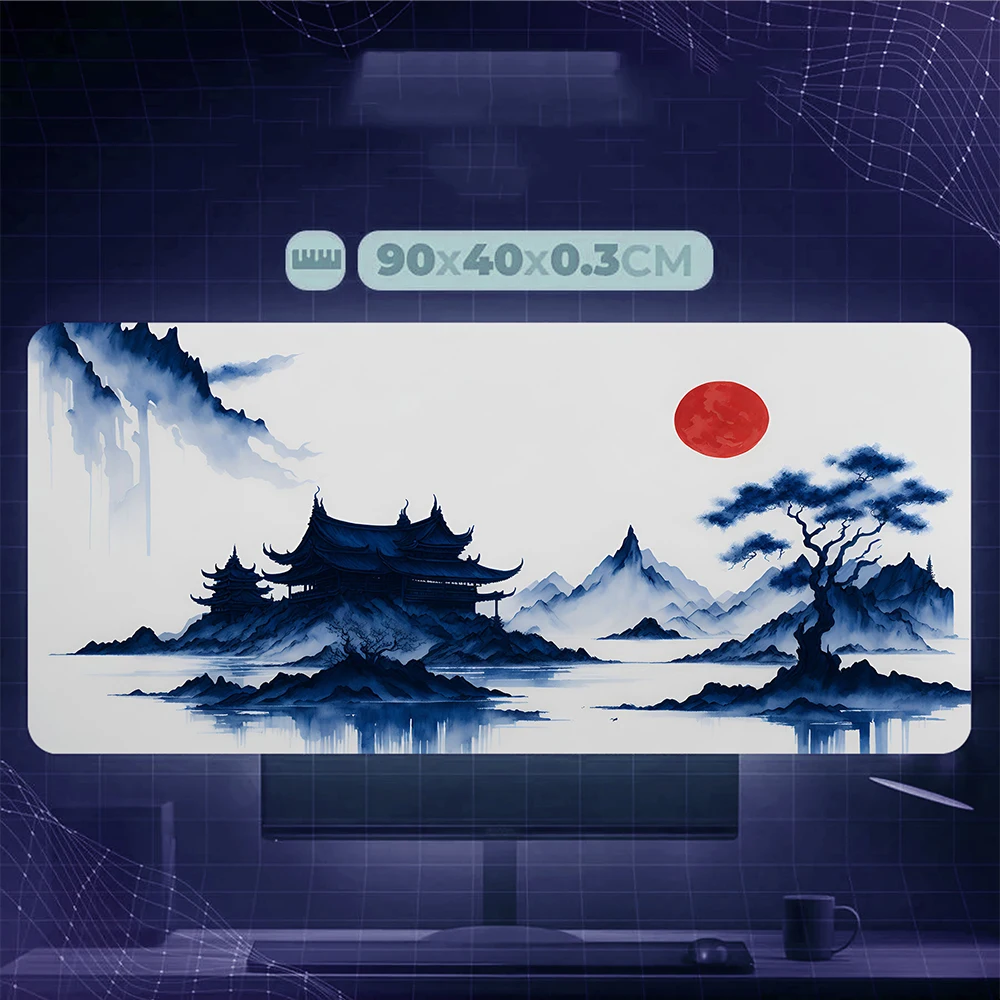 

Hot Chinese Ink Style Mousepad Game Pad Computer Mouse Pad Persian Non-Slip Natural Rubber Carpet Water Mountain Mouse Pad