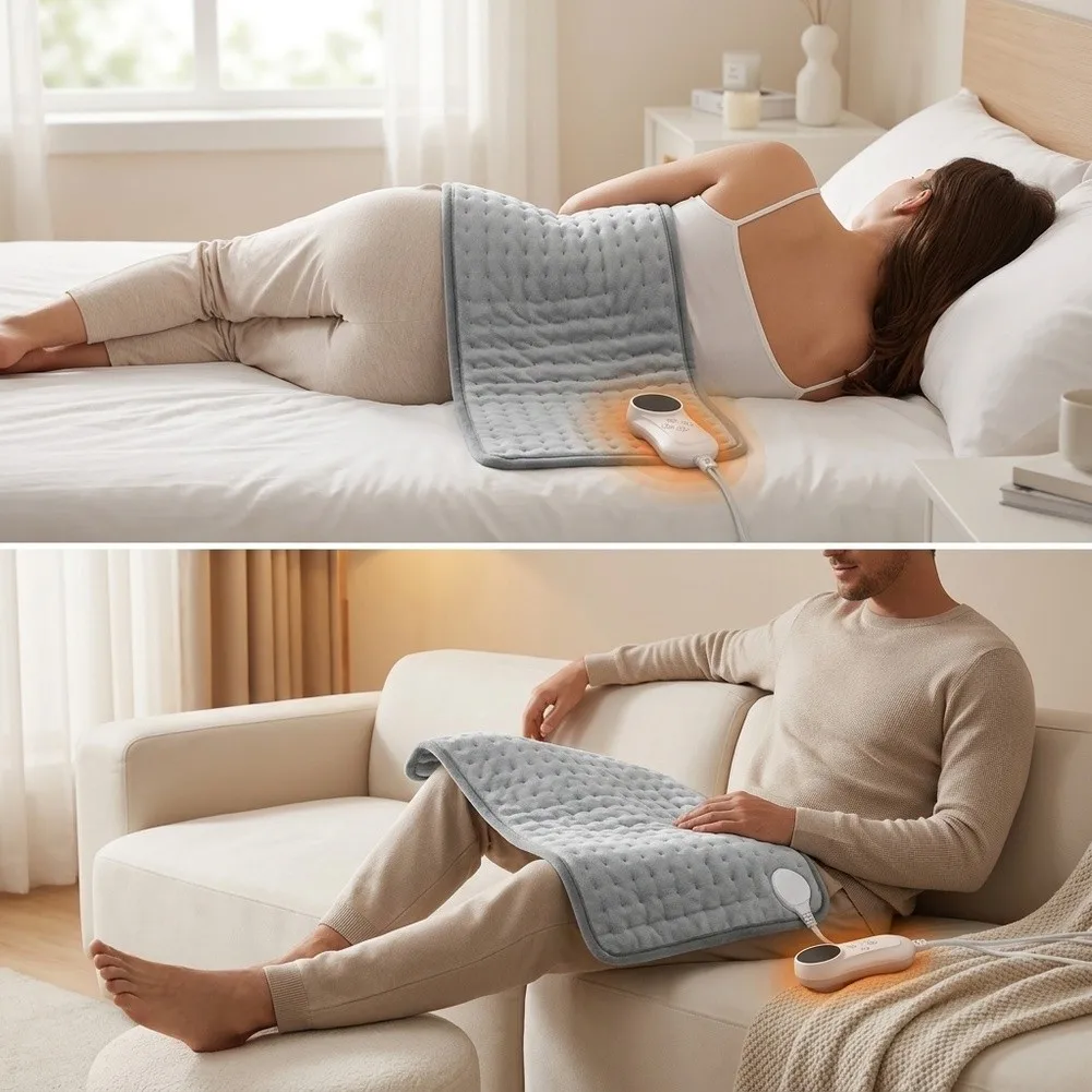 Electric Heating Pad for Waist Support with Variable Heat Options Compliant with Global Electrical Safety Norms
