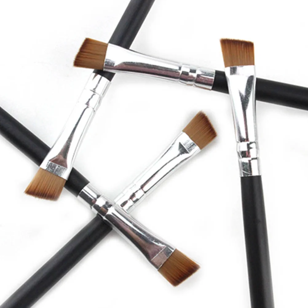 

10Pcs Eyebrow Brushes Mini Nylon Black Smooth Wooden Handle Portable Supplies for Home Salon Makeup Eyebrow