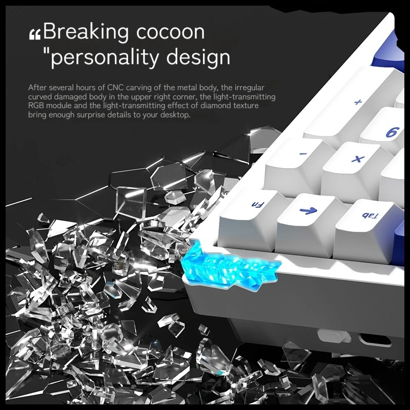 Stars21 Weikav  Finished Wireless Three Mode Aluminum Lumps Digital Pad Mechanical Keypad Hot Plug Cocoon Breaking Design Keypad