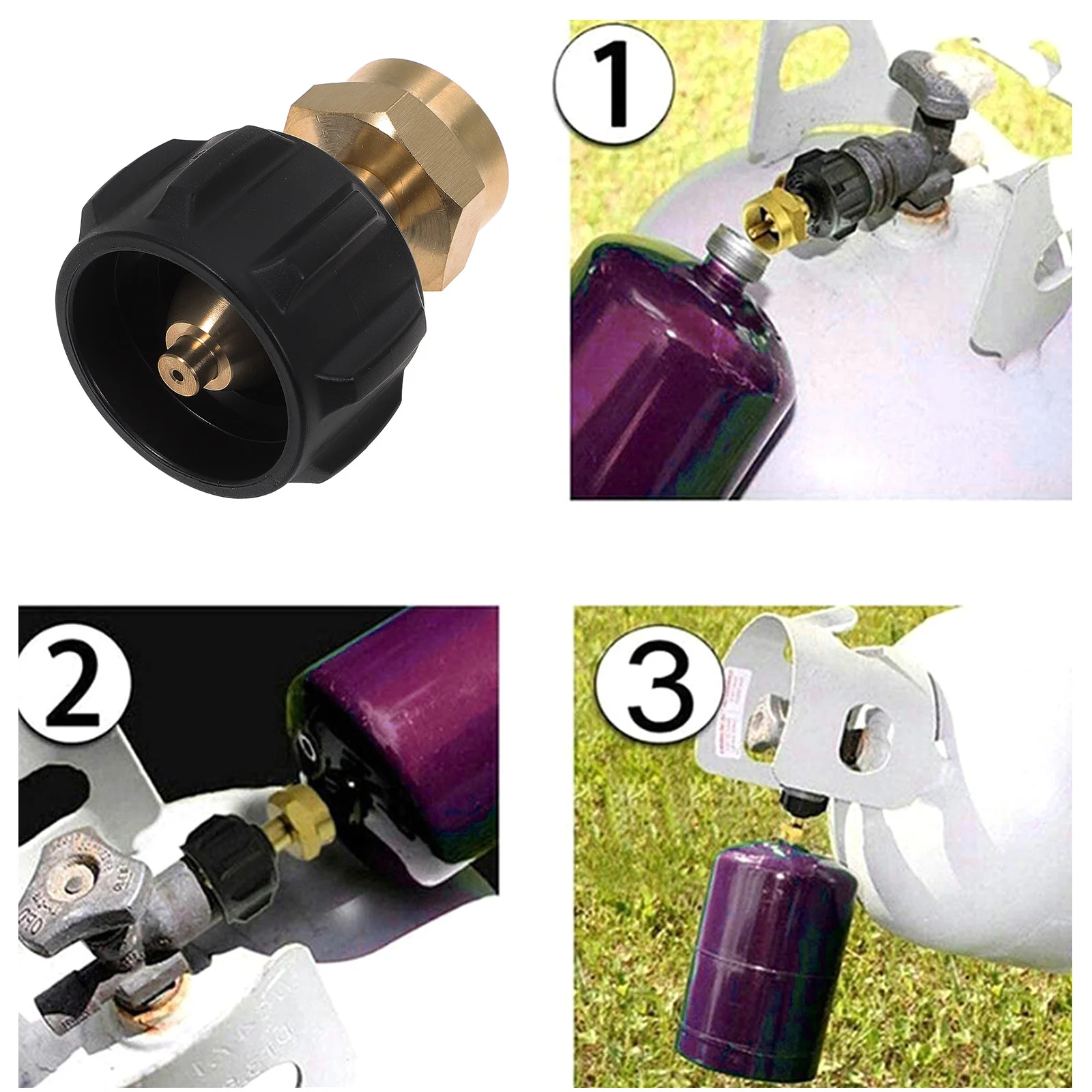 

Propane Bottle Connector Qcc1 Brass Forged Adapter 1/4 Inch Male Thread Propane Filling Charging Coupler For Camping Bbq Heating