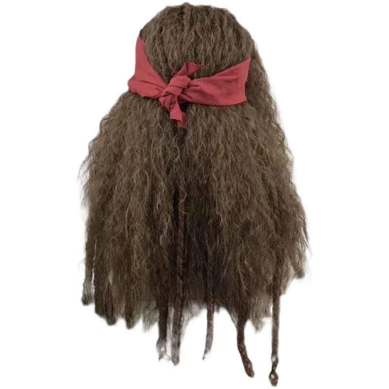 วิกผมโจรสลัดคอสเพลย์ แจ็ค สแปร์โรว์ วิกกัปตันพร้อมอุปกรณ์ครบชุด ผมสังเคราะห์ สำหรับงานปาร์ตี้ฮาโลวีน อุปกรณ์ประกอบชุด