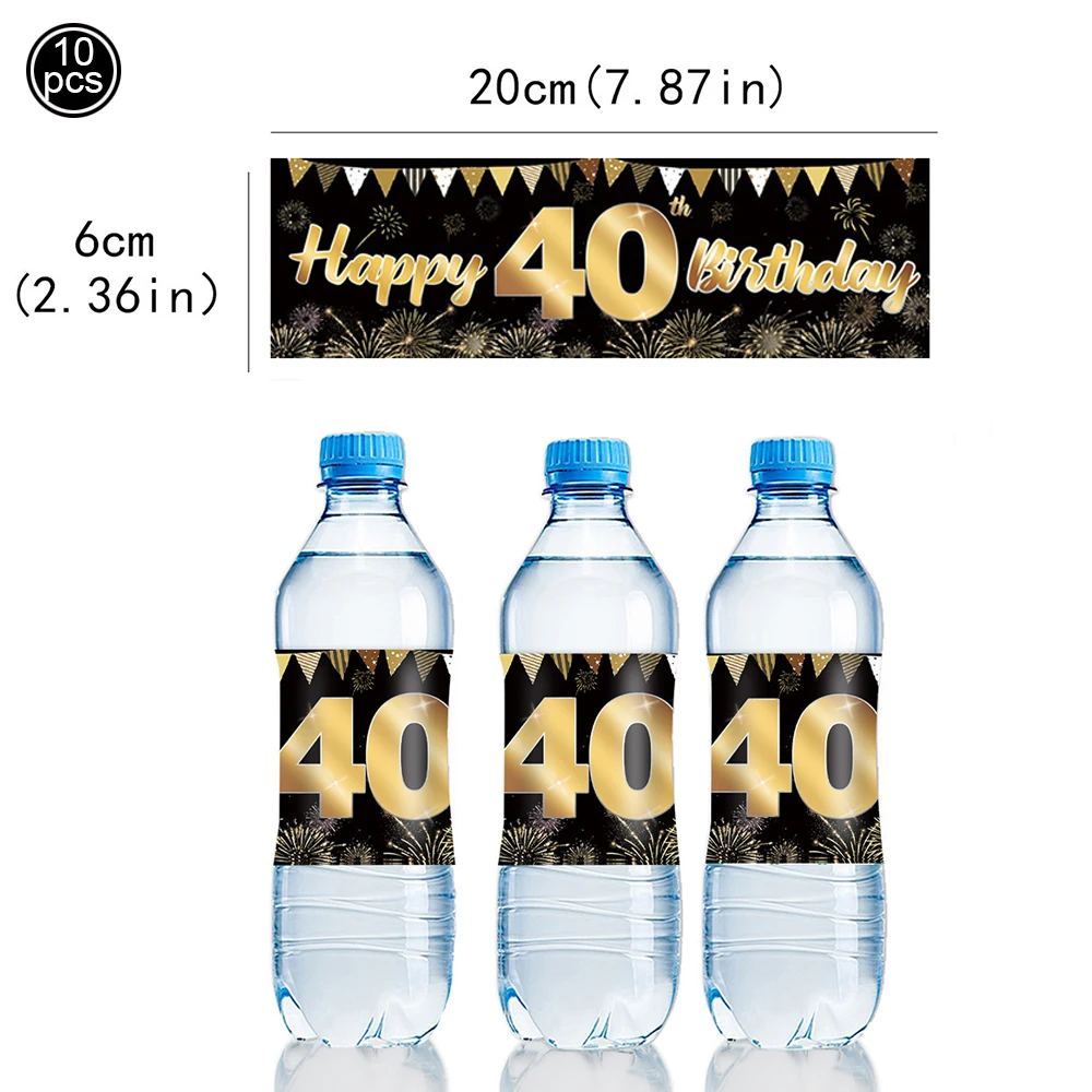 Party-Geschirrset zum 40. Geburtstag, Teller, Tassenservietten, Herren und Damen, zurück im Jahr 1986, Geburtstagsparty-Dekorationen, Schwarzgold, Partyzubehör – Detail 9
