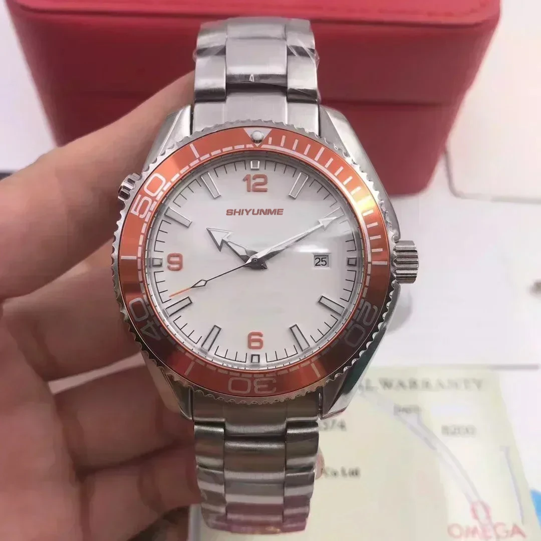 Спортивные мужские механические часы Ocean Universe, стальной корпус 600, Relogio Masculino, черные, синие керамические 007, винтажные автоматические часы