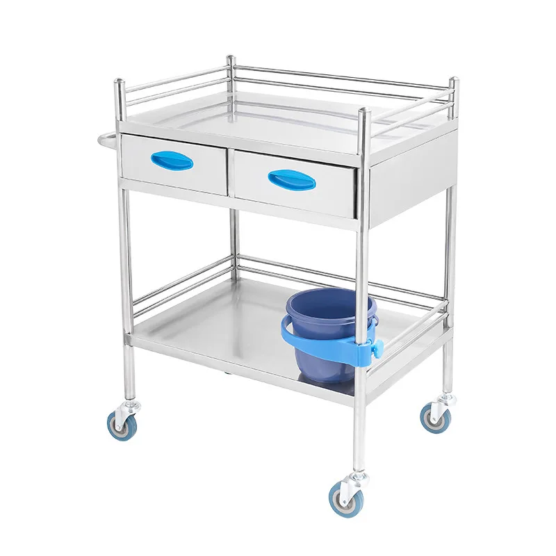 Five drawers in different sizes steelmedical computer  used medical trolley