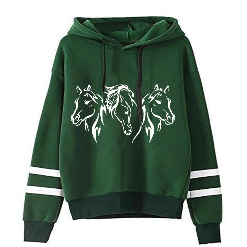 Sudadera con capucha de cabeza de caballo para hombre y mujer, Jersey holgado informal de manga larga, moda de otoño e invierno, novedad