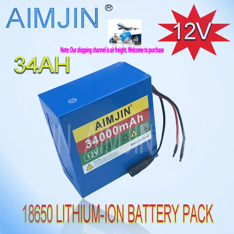 18650 3S12P 12V 34Ah 34000mAh Rechargeable Li-Ion Battery Pack For LED Lamp Light Solar Street Light Backup Power etc