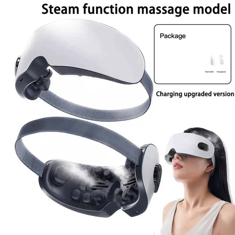 【PASSIONE】Masajeador de ojos de vapor, Spa cálido, instrumento para el cuidado de los ojos, alivio inteligente, masaje de fatiga de los ojos, mejora el alivio del sueño, C oscuro