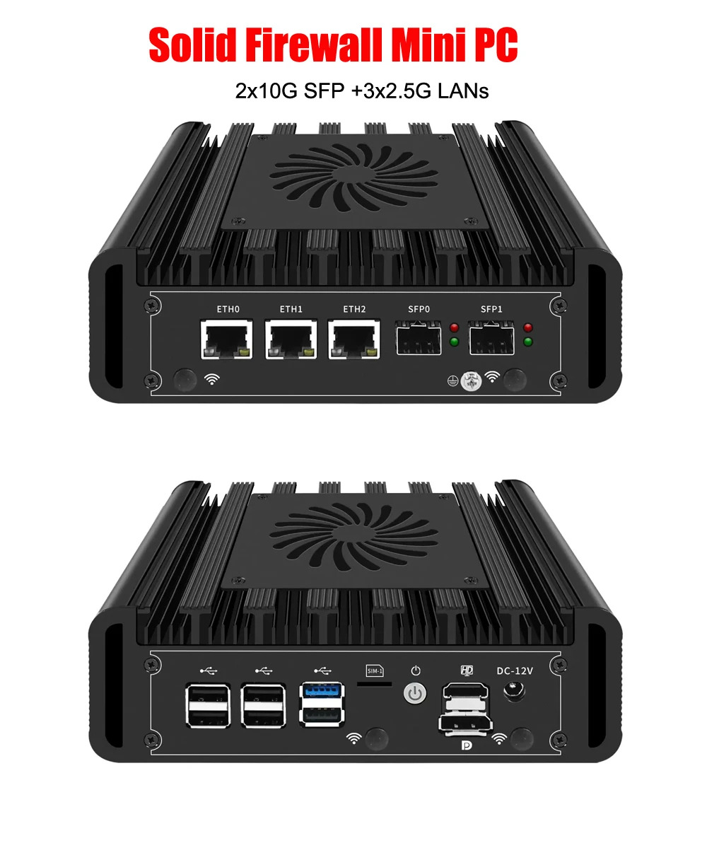 Apparecchio firewall Mini PC Intel N150 I3 N305 2x10G SFP 3x2.5G i226-V Lane DDR5 NVMe pfSense OPNsense Micro Soft Router Computer