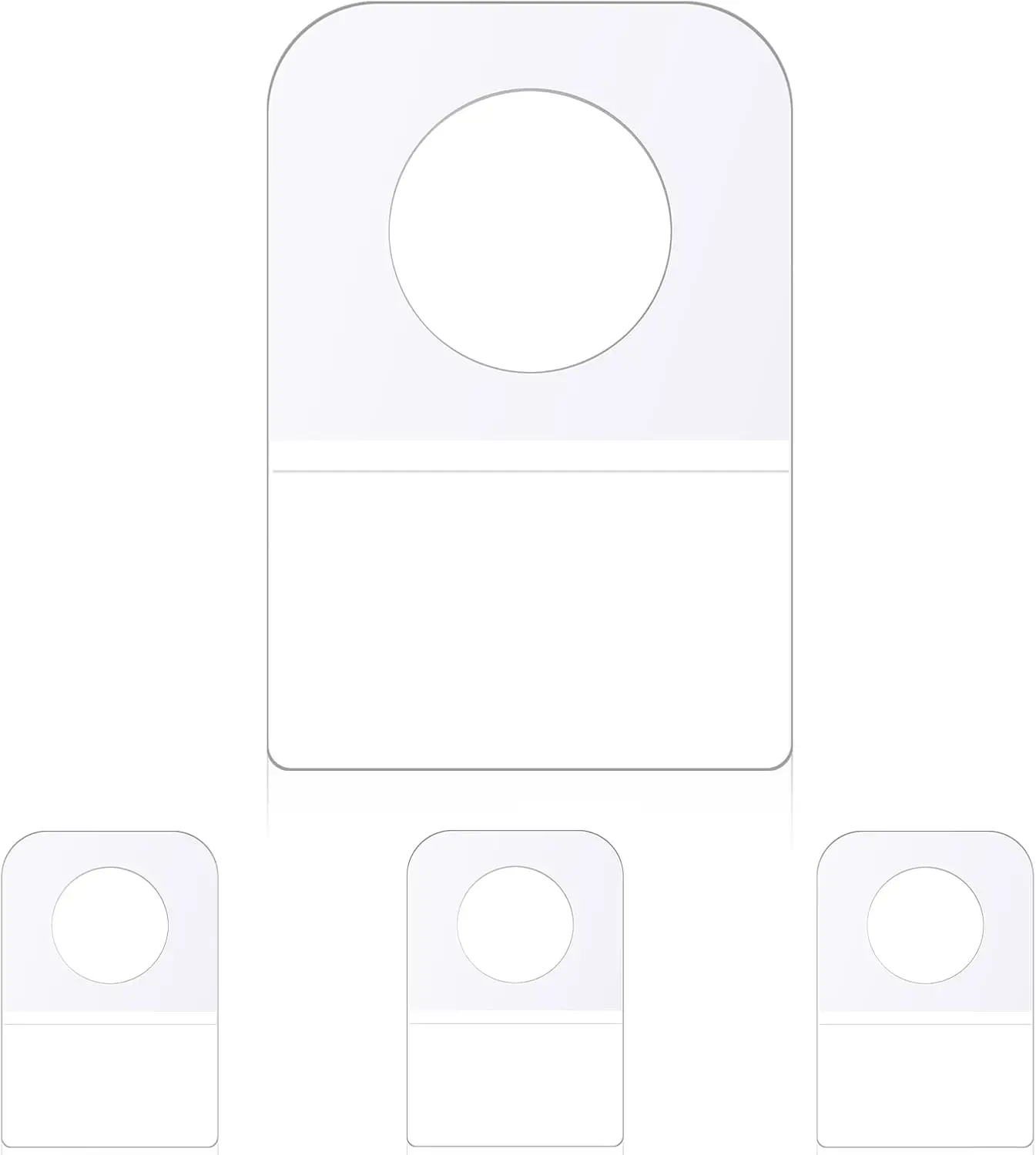 

1500 Clear Self Adhesive Hang Tabs with Slot Hole for Retail Display, 1-1/4 x 7/8 Inch
