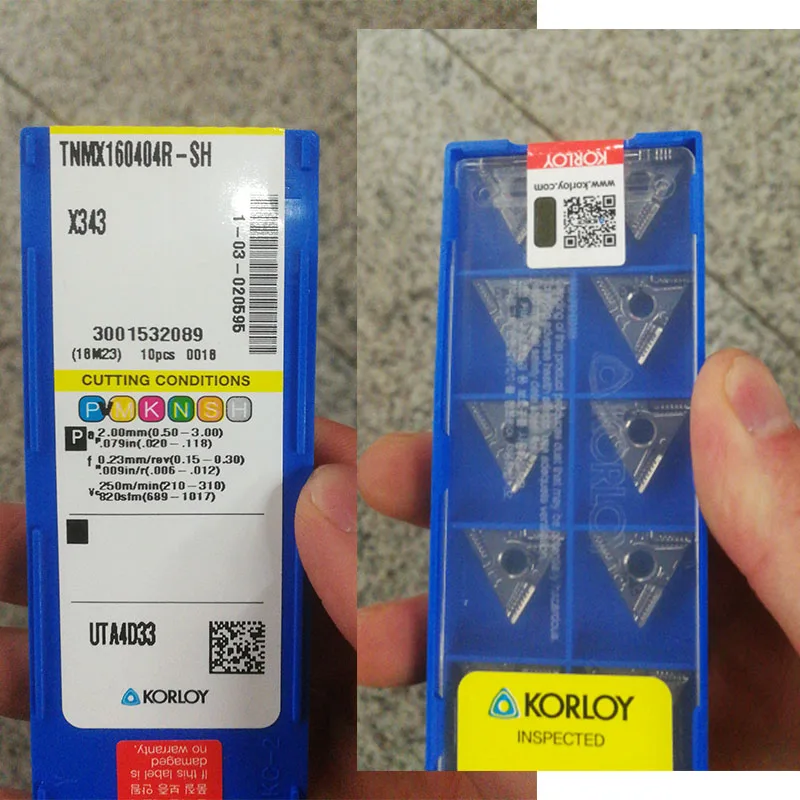 Imagem -02 - Korloy Tnmx160404r Tnmx160404l Tnmx160408r Tnmx160408l-sh Nc3225 X343 Inserção do Carboneto Tnmx Insere