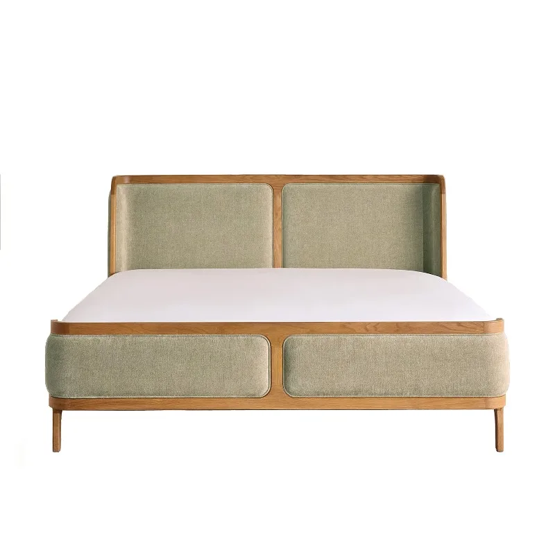 One-of-a-Kind Luxury Furniture High quality Modern Bedroom Velvet Upholstered King Size Bed.