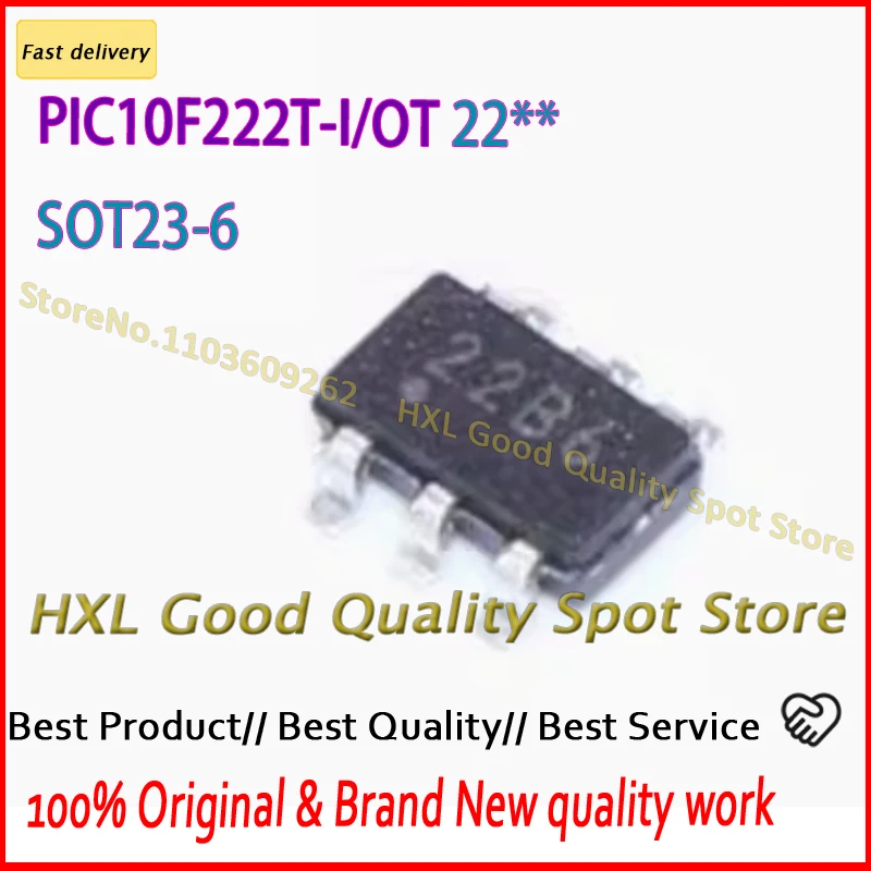 PIC10F222T-I/OT PIC10F222 10F222 SOT23-6 IC best quality. 22**  2272 10~100pcs/lot