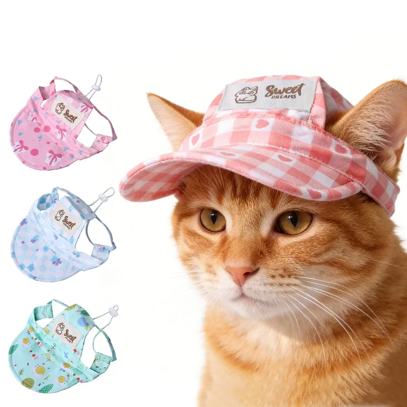 

Leaky Ear Sun Protections Pet Sun Hat, Cute Puppy Baseball Hat, Cat Sun Hat,Pet Outdoor Sun Protection Baseball Cap, Adjustable