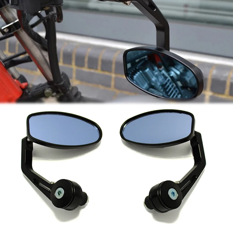 

2PCS Motorcycle 7/8" Rearview Bar End Side Mirrors Motorcycle Bar End Black Rearview Side Mirror For 125 200 390 690 890 1290