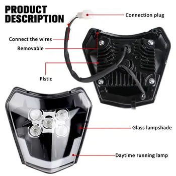 Motocyklový LED světlomet s předním světlometem pro KTM EXC 300 XC XCF XCW XCFW SX SXF SXS 125 až 690 2012-2022 8 nejlepší prodej Maska světlometů KTM Duke 200 - №5