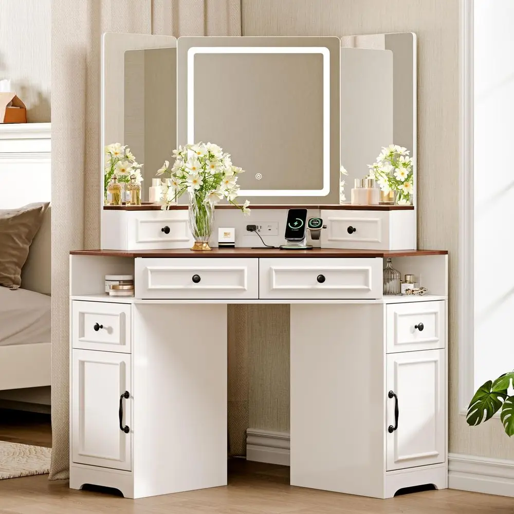 Vanity Desk With Mi…