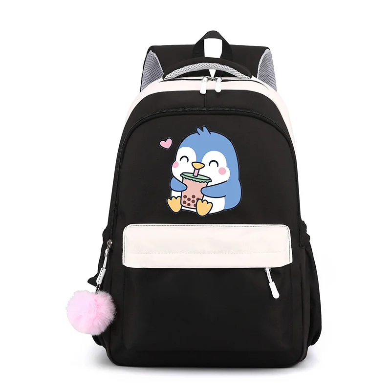 Novo padrão dos desenhos animados harajuku mochila bonito pinguim mochila de alta qualidade juventude lazer ao ar livre mochilas grande capacidade