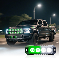 1PCS 4LED Strobe Warning Light Strobe Grille Flashing Light bar Car Electronics Beacon Lamp Green White for Traffic Light 12-24V