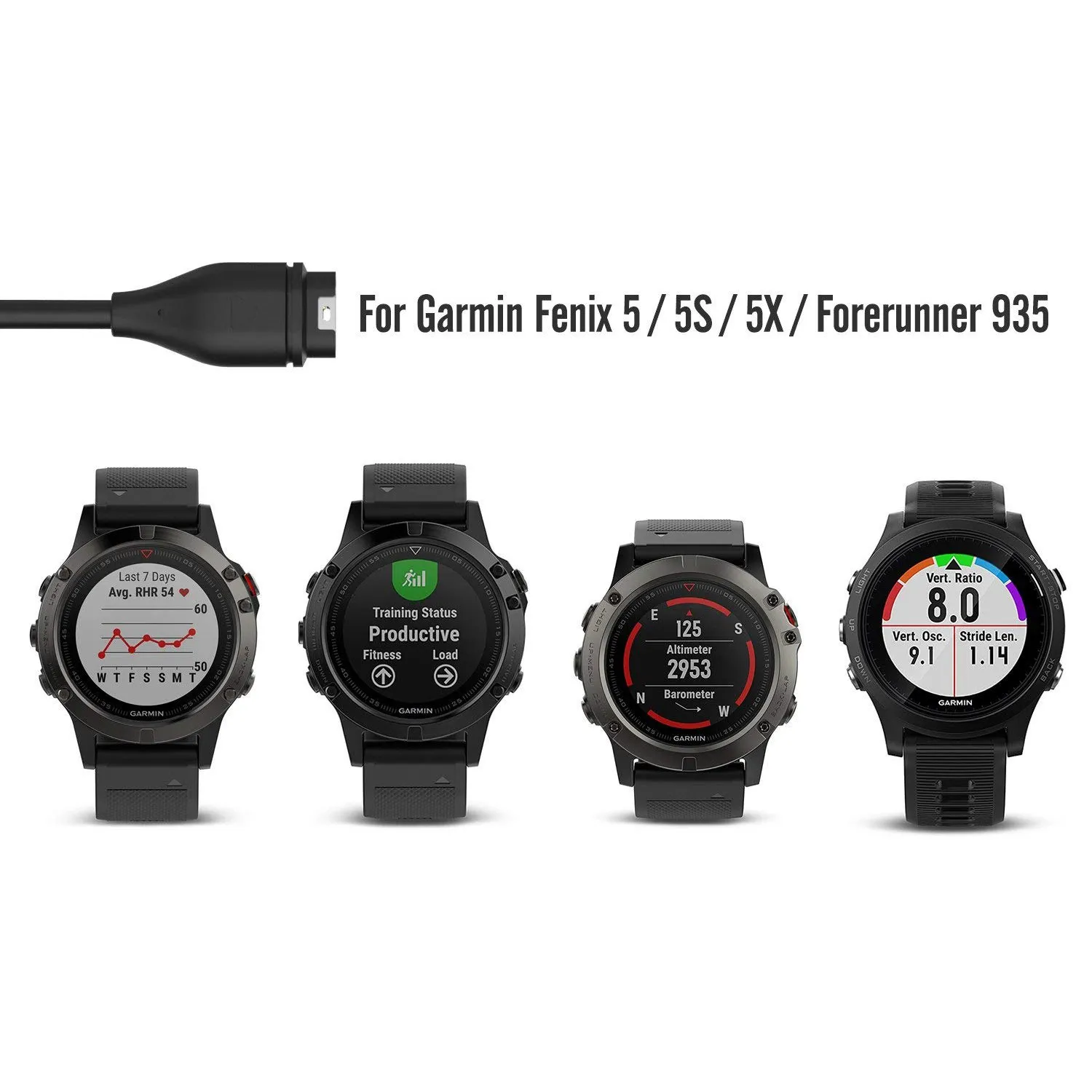 Vervanging Usb Data Sync Oplaadkabel Draad Voor Garmin Fenix 5/5 S/5x/Forerunner 935/Quatix 5/Quatix 5 Saffier/Vivoactive 3