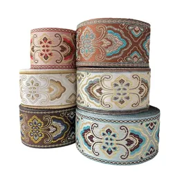 5 Yards/Lot Woven Jacquard Ribbon Classic retro style High-grade Curtain Accessory LS-3734 Width 9 CM