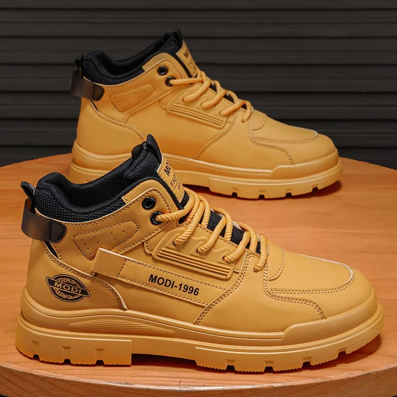 Autumn Winter Ankle Boots For Men Comfortable High Top Tooling Boots Man Biker Boots Fashion Versatile Men's Motorcycle Boots