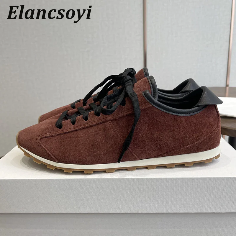 Freizeitschuhe für Damen, zum Schnüren, runde Zehenpartie, dicke Sohle, Freizeitschuhe für Frühling und Herbst, leichte, atmungsaktive, flache Schuhe 2026