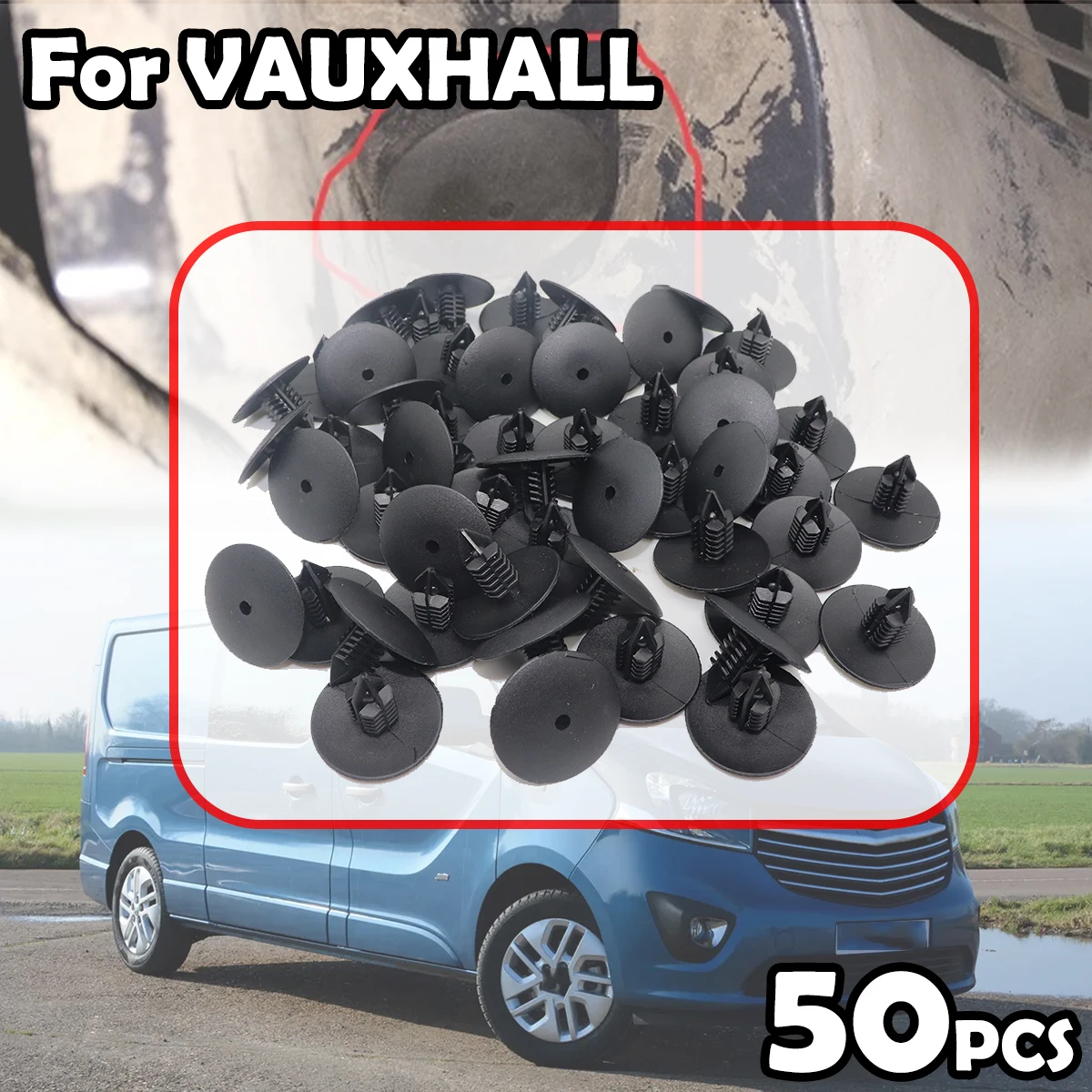 

50pcs For VAUXHALL VIVARO A /B MOVANO Car Wheel Arch Liner Splash guard Clips Plastic Fastener 7703077435 Tool-Free Installation