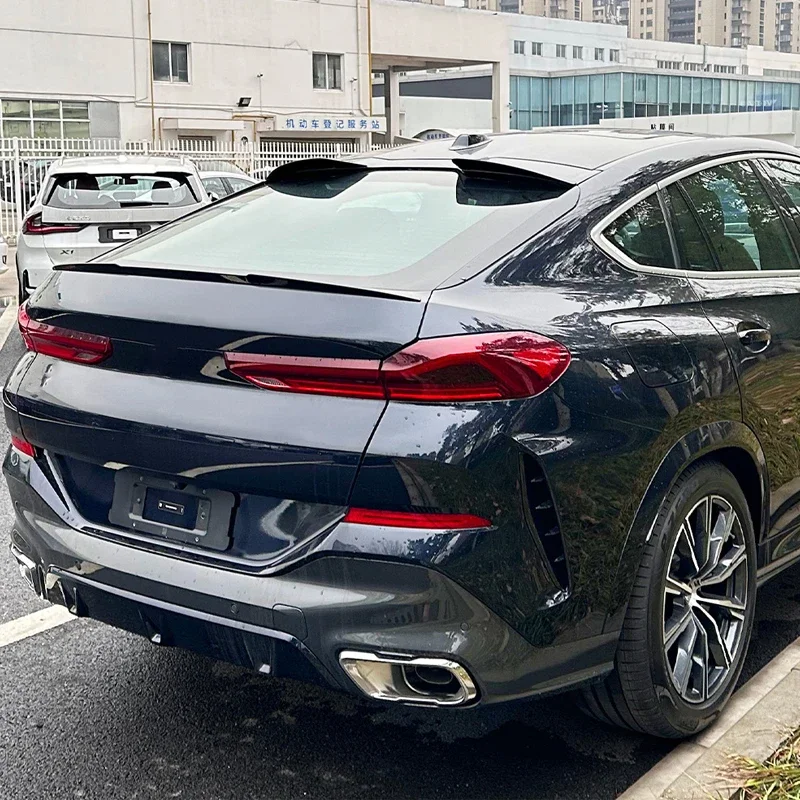 Brilho preto spoiler traseiro do lábio do teto do carro, asa da cauda do carro ABS, kit de corpo ABS, decoração para BMW X6 G06 2019-2024