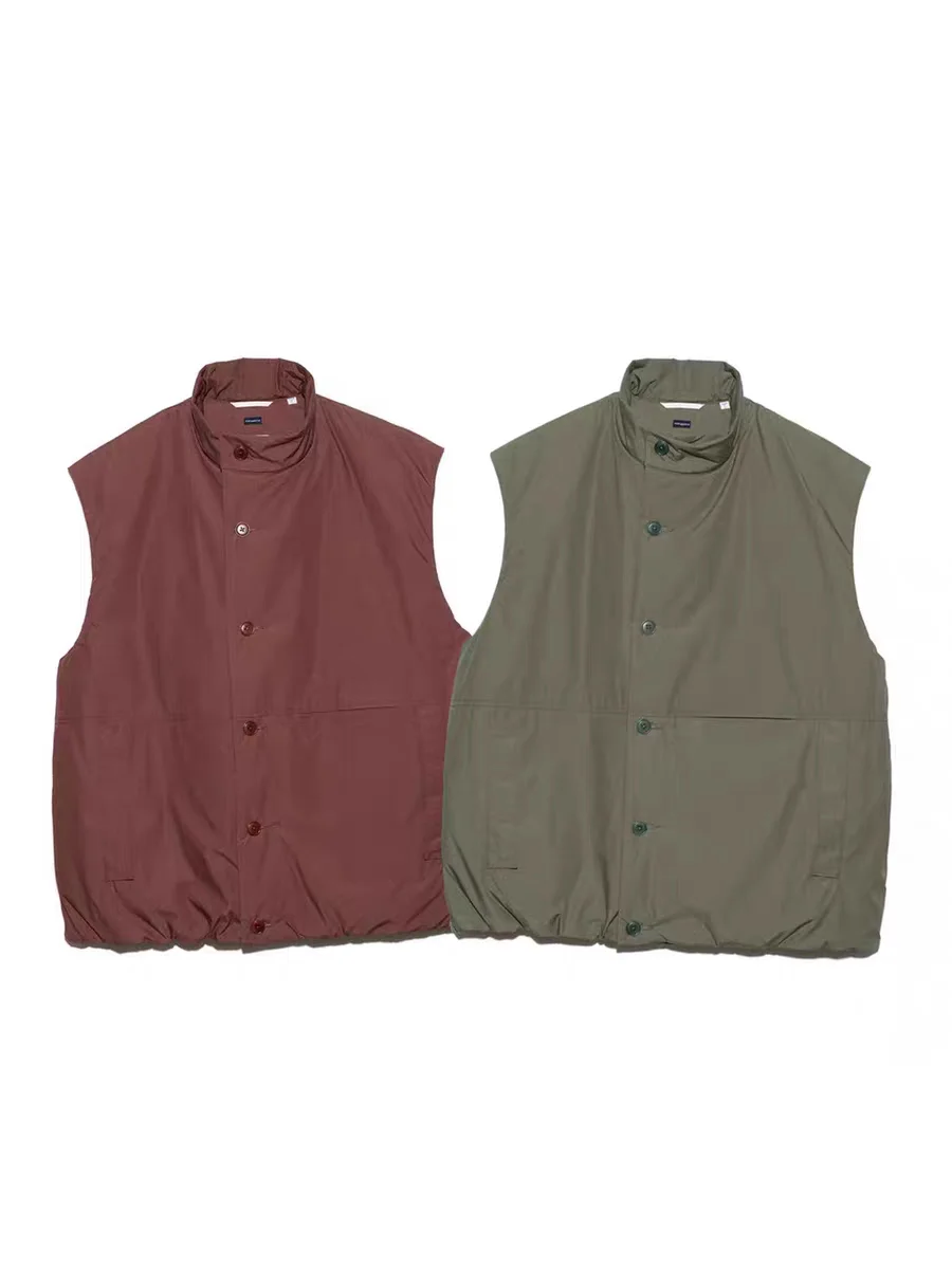 Japanese Outdoor Functional Windproof and Warm Standing Collar Cotton Vest and Cotton Jacket