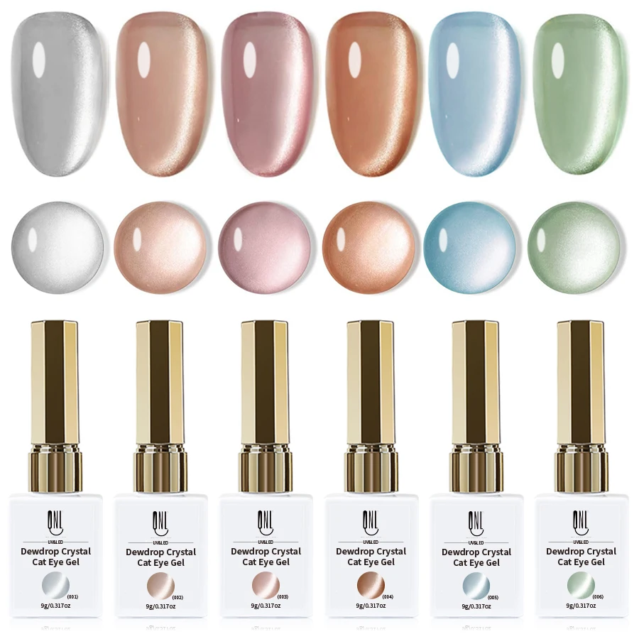 RSNAIL 6 Colors Set Crystal Cat Magnetic Gel Nail Polish Jelly Translucent Nail Art UV Gel Semi Permanent Varnish for Summer 9g