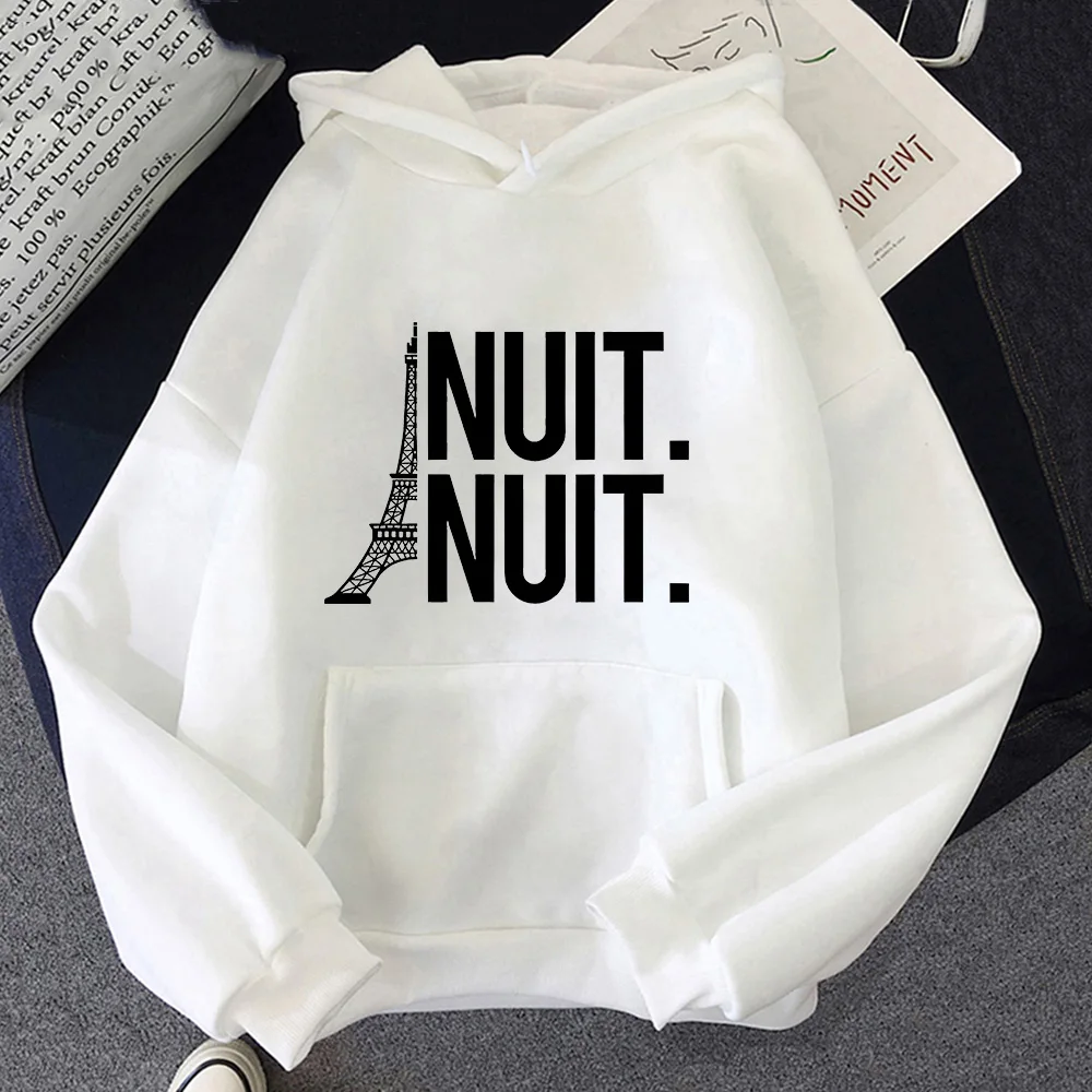 Hip Hop Hoodies Nuit Nuit Graphic Printing Comfortable Casual Sweatshirts Long-sleeved Fleece Gothic Sudaderas Clothes Pullovers