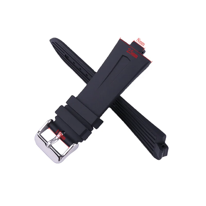 25mm men's silicone watch band for Vacheron Constantin p47040 47450 49150 vc convex watch band women's sport rubber wristband