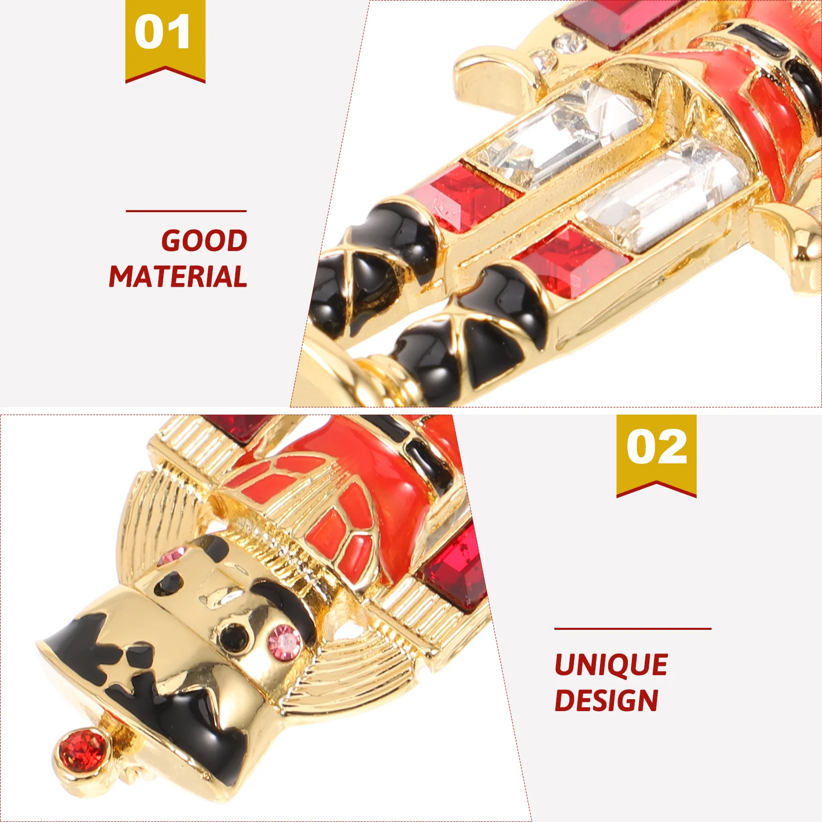 

Nutcracker Soldier Brooch Pin Decorative Jewelry Cute Cartoon Character Lapel Pin Metal Material Christmas Holiday Gift