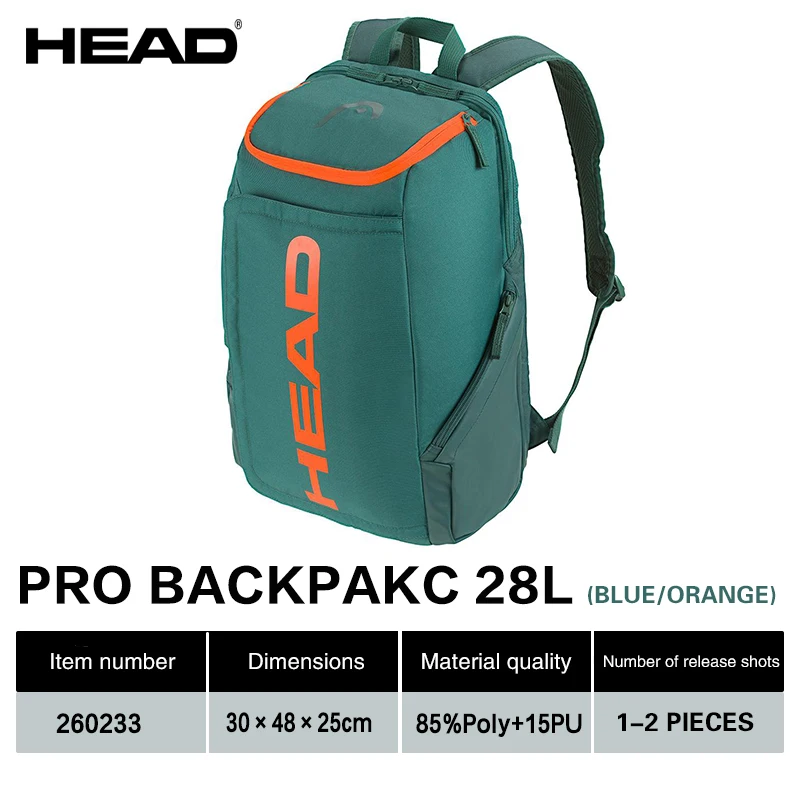 Head original Pro Series Tennis Bags shoulder padel Sports Backpacks tennis Racket Bags tennis Player Bags with shoe compartment