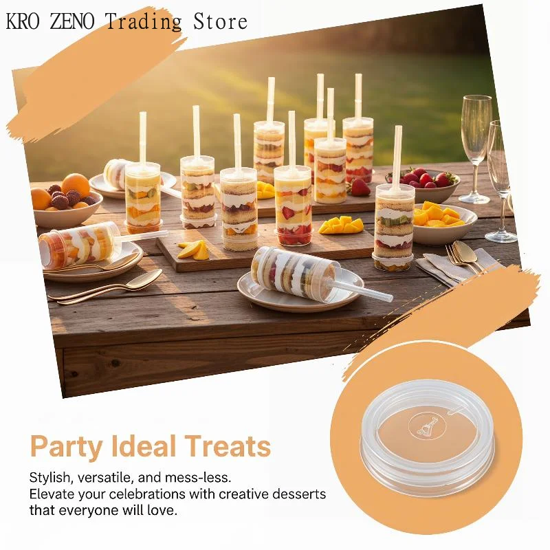 10pcs Pushable Cake Holders Diy Push Cake Mold Cylinder Shaped Cake Pusher Push Pops Plastic Containers With Lids For Kitchen view 2