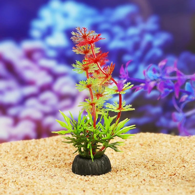 1 PC การจําลองพืชประดิษฐ์ตกแต่งตู้ปลาใต้น้ําวัชพืชหญ้า Aquarium อุปกรณ์เสริมถังปลาตกแต่งเครื่องประดับ