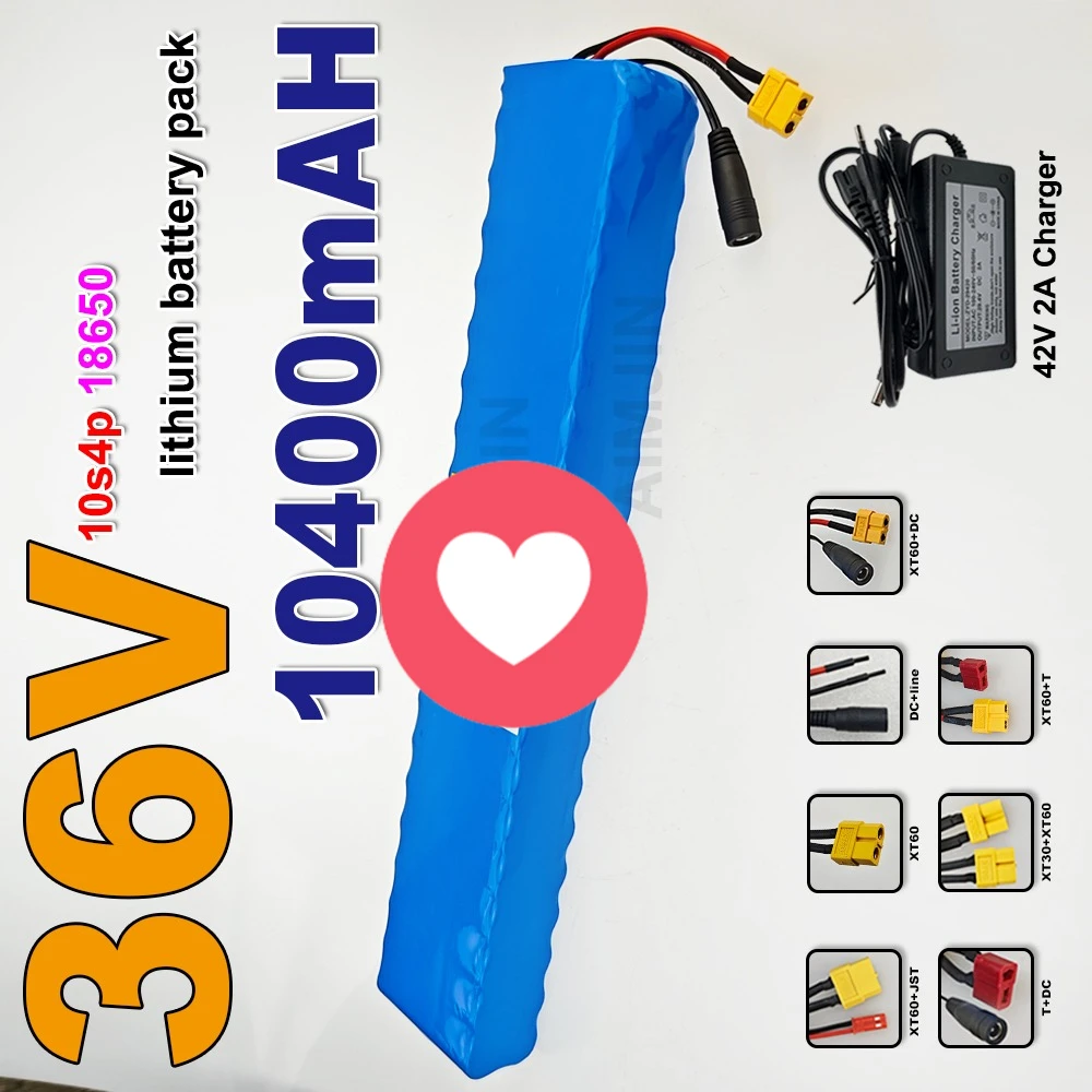 

36V 10.4Ah Lithium-ion 10S4P 18650 Battery Pack 600W, 30A, Suitable for Bicycles, Cars, and Electric Scooters,with Built-in BMS