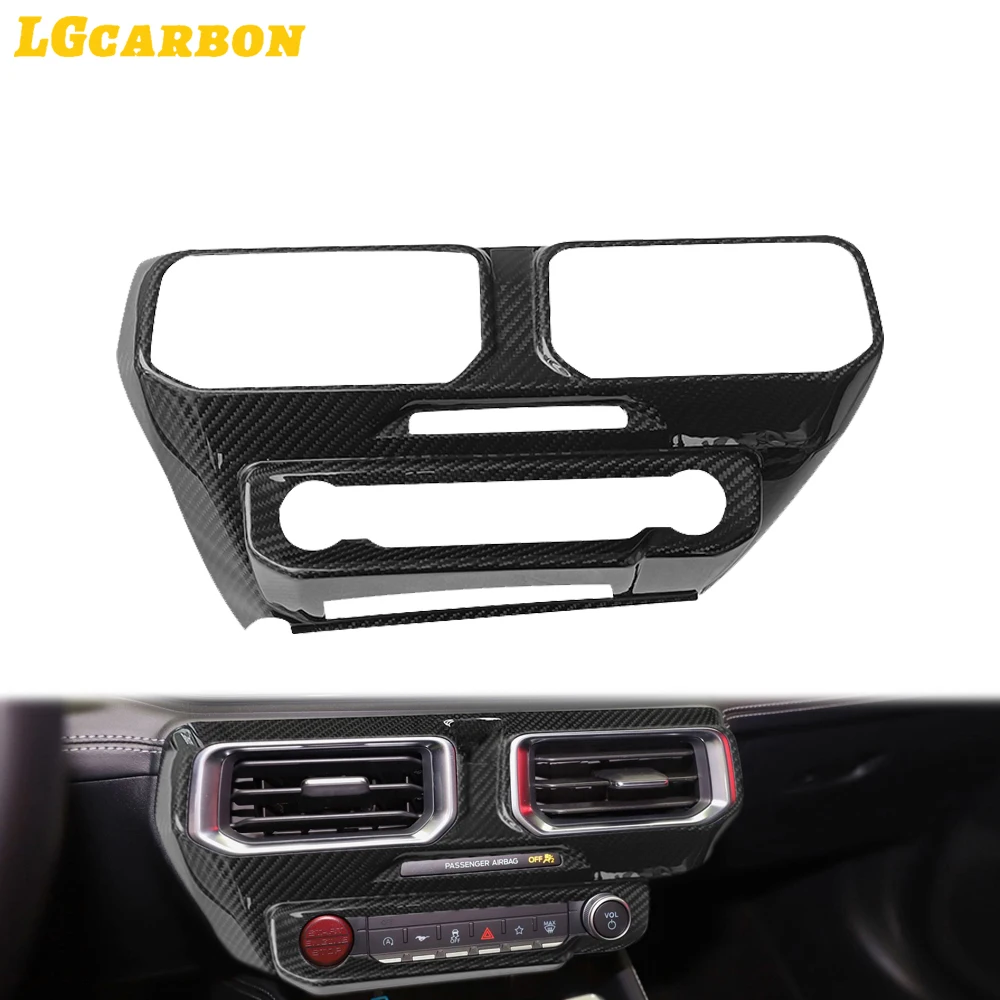 LGcarbon Real dry Carbon Fiber add on style Multi-media Console Frame Cover Trim For Mustang darkhorse 2024