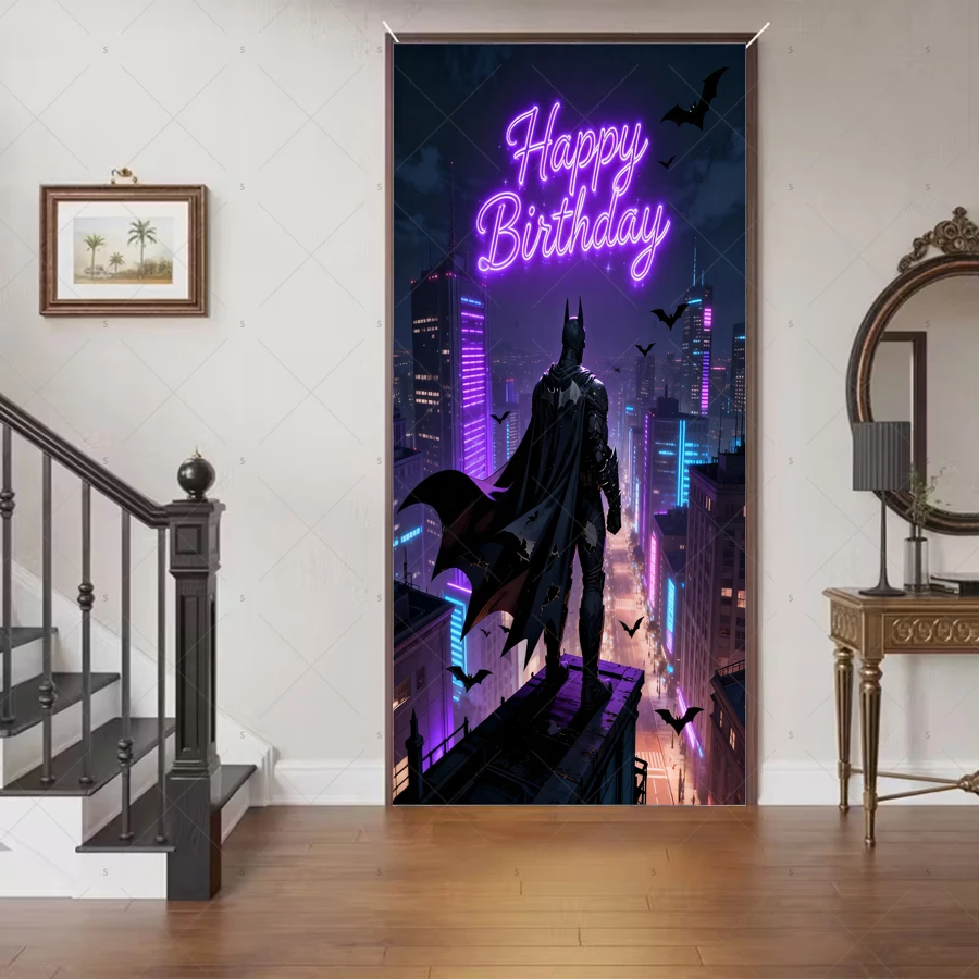 Dark Night Hero Batman Theme Party Decoration Background Boy Birthday Gift Baby Shower Supplies Banner Supplies Photography Prop - Image 4