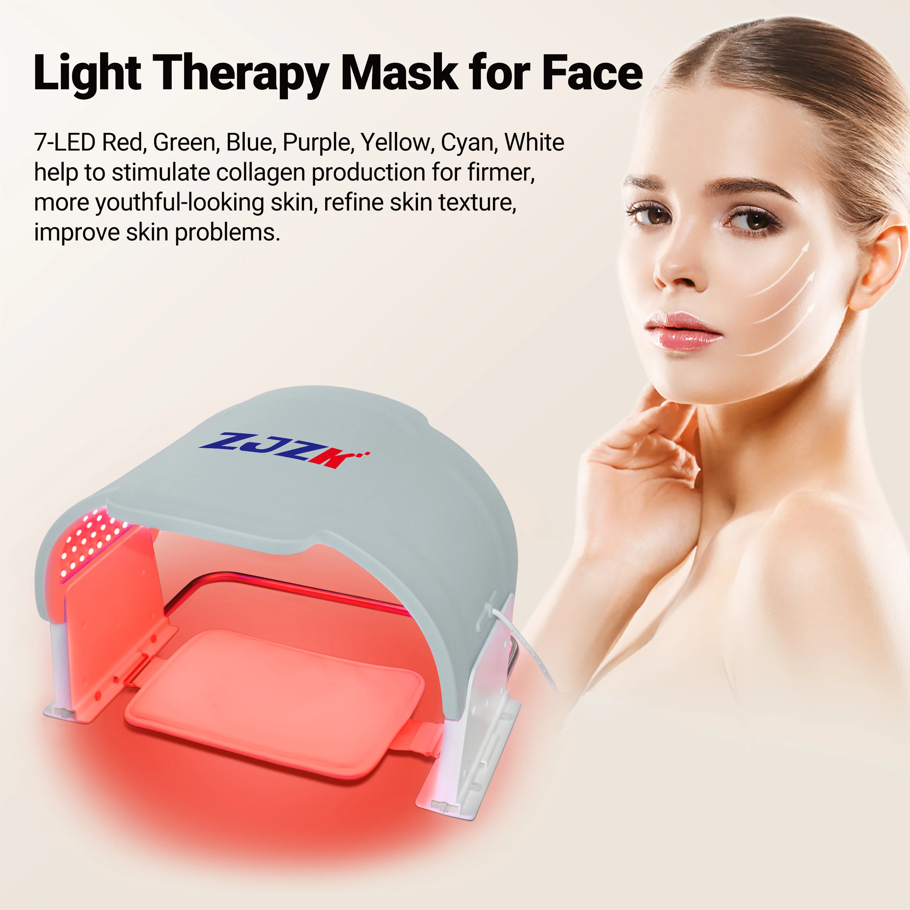 

ZJZK Skin Clinical Light Therapy Led Facial Mask With Products 660nm 850nm 940nm The Best Led Mask For Face Kill Bacteria