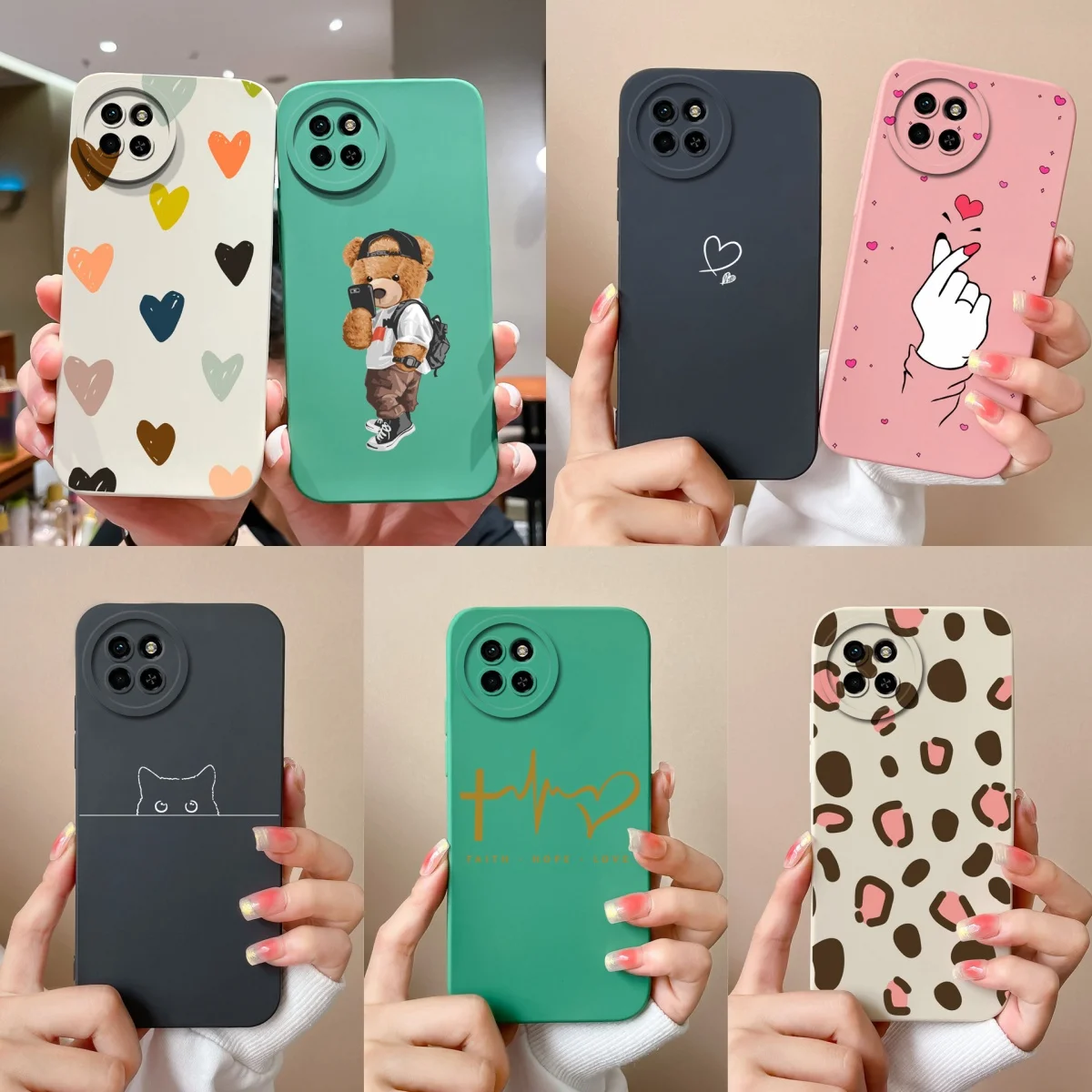 Cases For Itel S23 4G Love Heart Bear Silicone Liquid Luxury Shockproof Antifouling Durable Fashion Cover For Itel S 23 Bumper