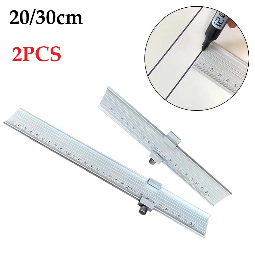 2pcs 200/300mm Woodworking Ruler Marking Gauge Sliding Line Positioning Block For Home Improvement Accessory