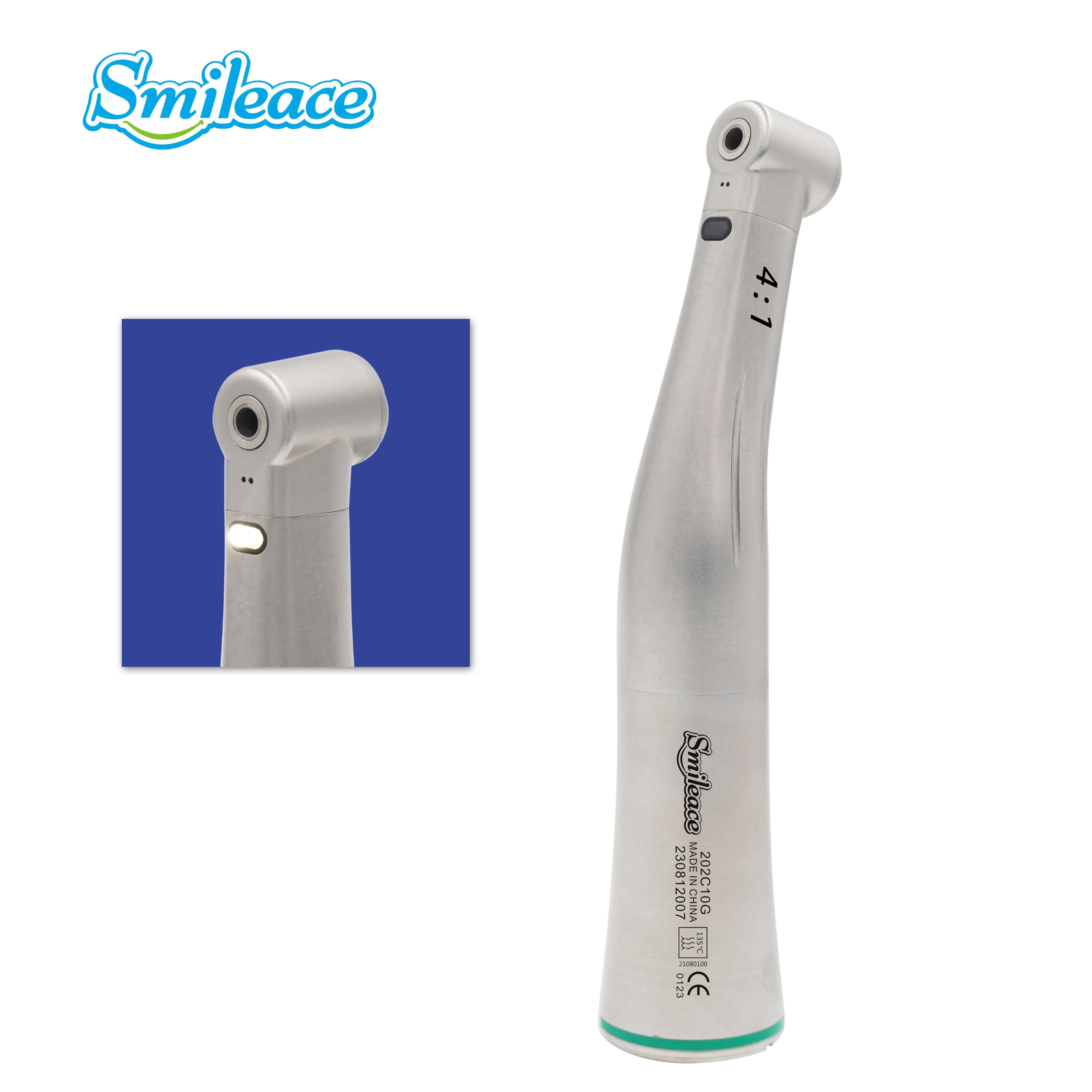 

Dental 4:1 Fiber Optic Contra Angle Internal Water Spray Push Button Handpiece Low Speed Turbine Handpiece Dentistry Equipment