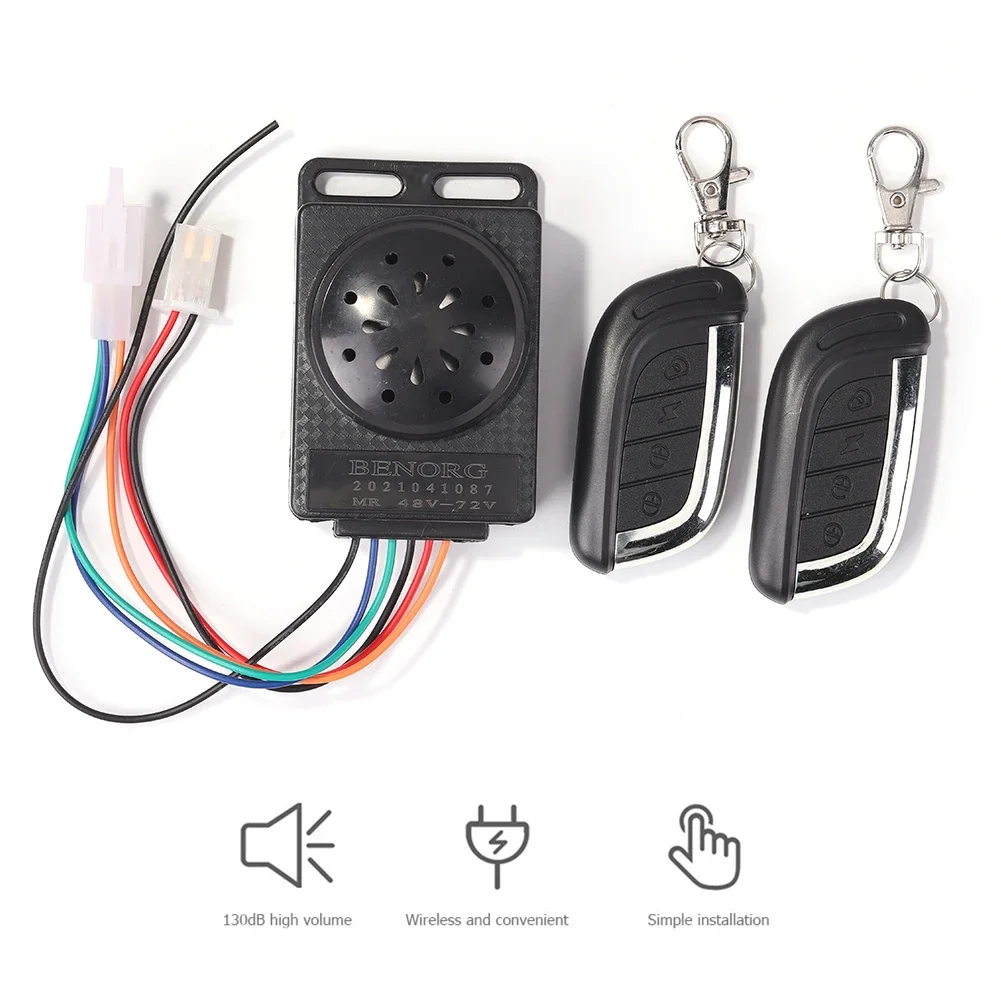 Ebike alarm system 36V 48V 60V 72V with two switch for electric bicycle/scooter motorcycle tricycle e bike/brushless controller