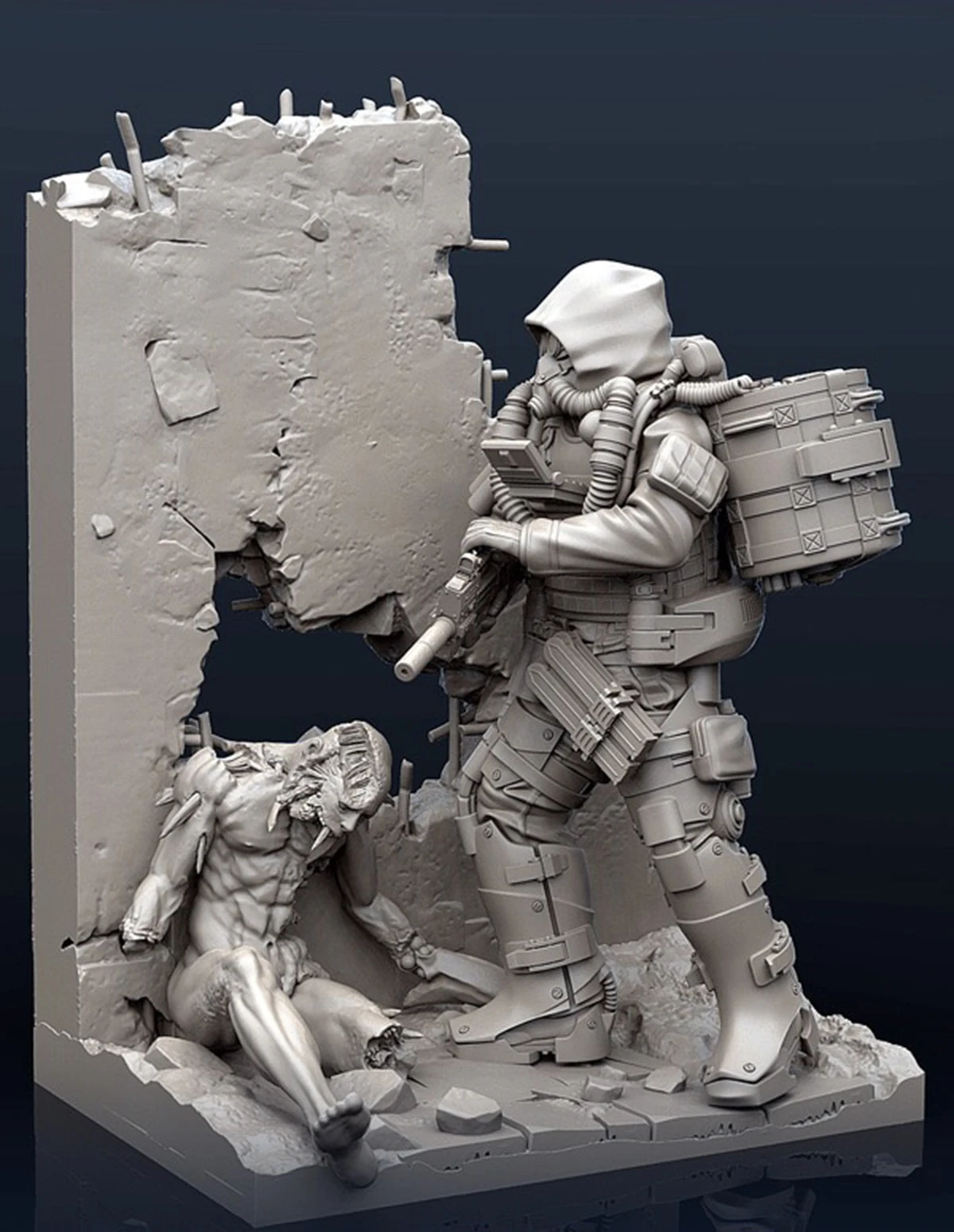 1/35 Resin Figure Unpainted Model Kit, military theme (2 people with scenes), unassembled and unpainted GK,