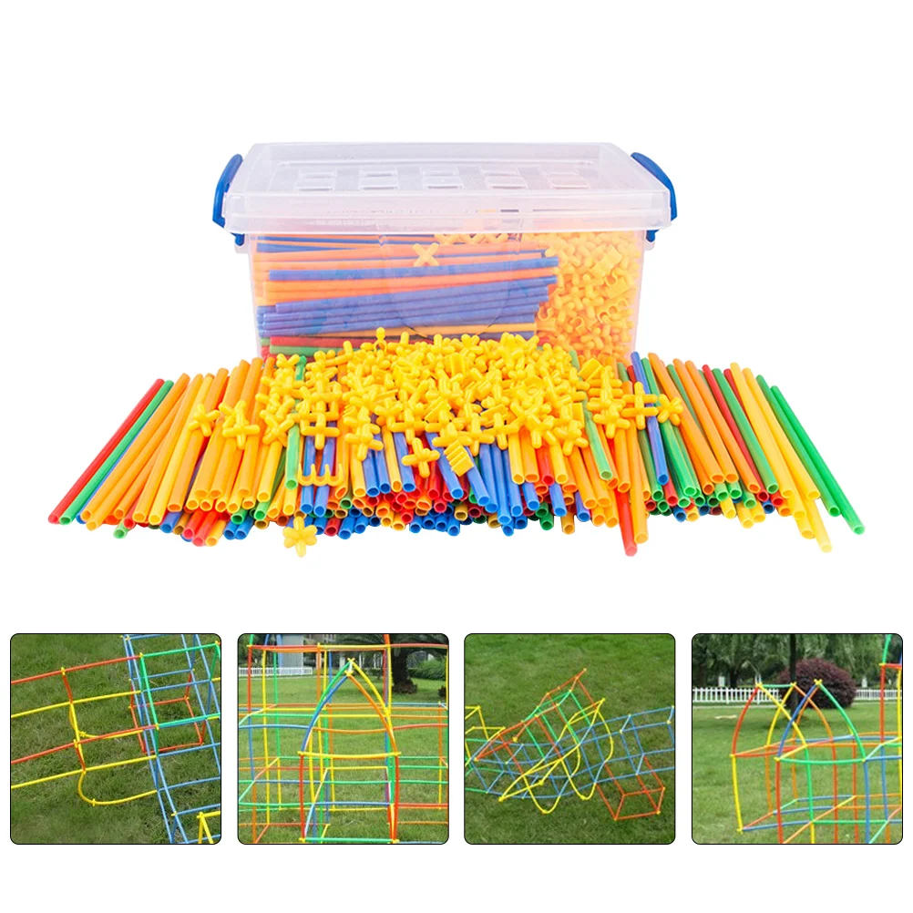 Straw Blocks Building Toys Construction Kids Playing Puzzle Stitching Plaything Kids' Abs For Child