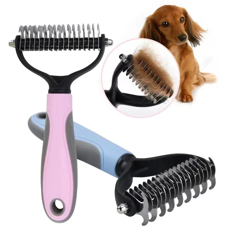 Professional A Pet Double-sid Knot Comb Brush Dog Hair Remover Pet Hair Cutter Puppy Cat Comb Brushes Dogs Shedding Supplies