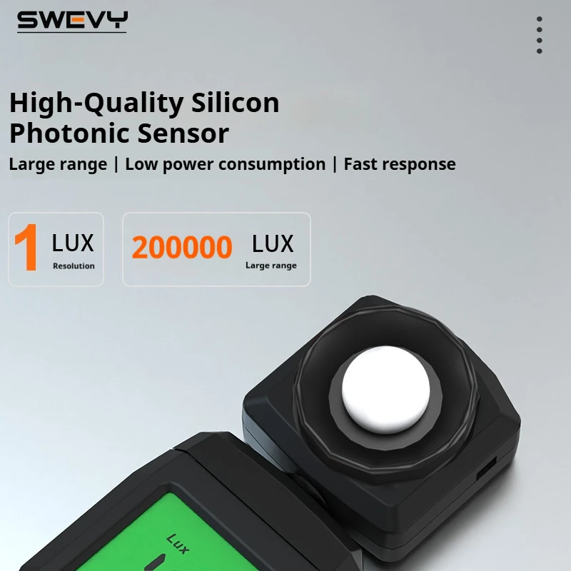 SWEVY لوكس متر مقياس الإضاءة الرقمي 0 ~ 200,000lux LCD مصباح الجيب متر لوكس/FC قياس تستر الاستشعار مقياس الضوء Luxmeter
